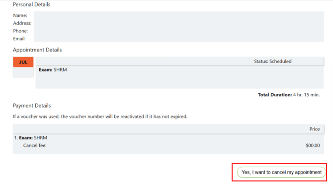 How to cancel a certification exam appointment with Prometric (1)