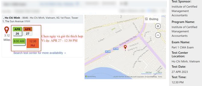 ProScheduler - Test Center Selection